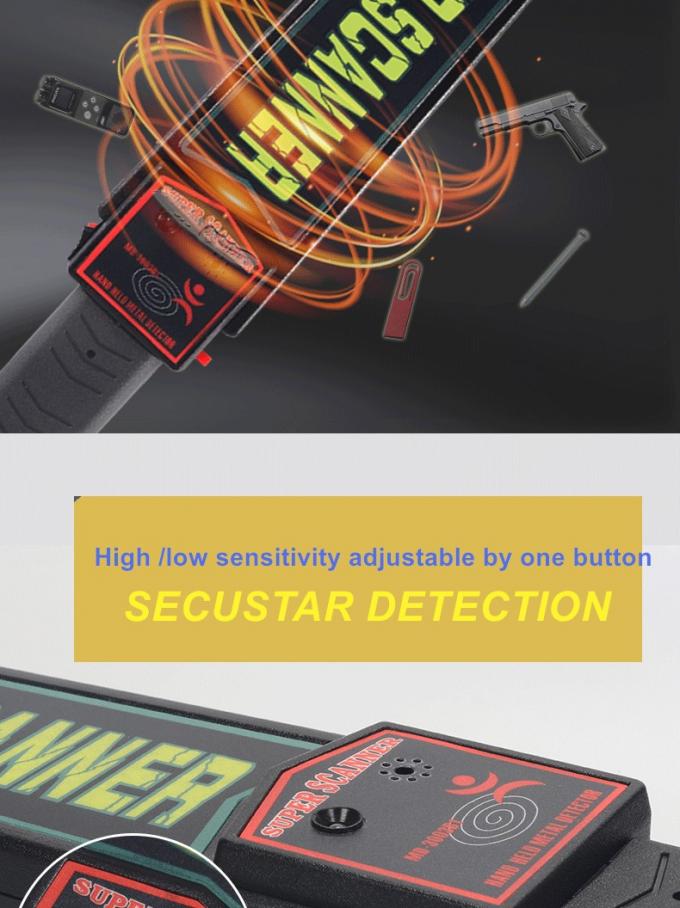 Металлоискатель супер палочки ручной обнаружение ИП55 360 градусов с ядровым сигналом тревоги СИД 0